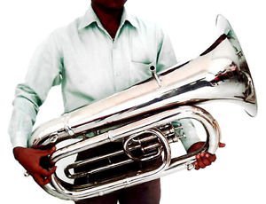 ULTRA LOW COST BRAND NEW ZWEISS  Eb BASS TUBA IN CHROMED BRASS + MOUTHPIECE
