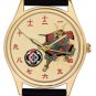 STUNNING ANTIQUE SAMURAI PARCHMENT ART KANJI DIAL JAPANESE WRIST WATCH