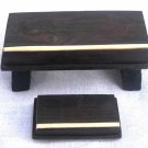 SITAR BRIDGE SET EBONY BLACK WOOD USED ACCESSORIES GSMA003 1