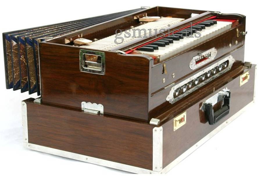 HARMONIUM 9 SCALE CHANGER TEAK WOOD 3 SET TRAVELLER BOX