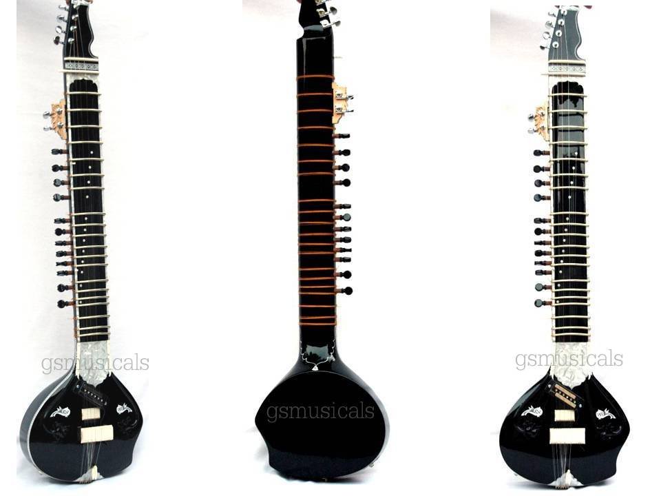 SITAR PACO BLACK FUSION ELECTRIC WITH GIG BAG GSM018