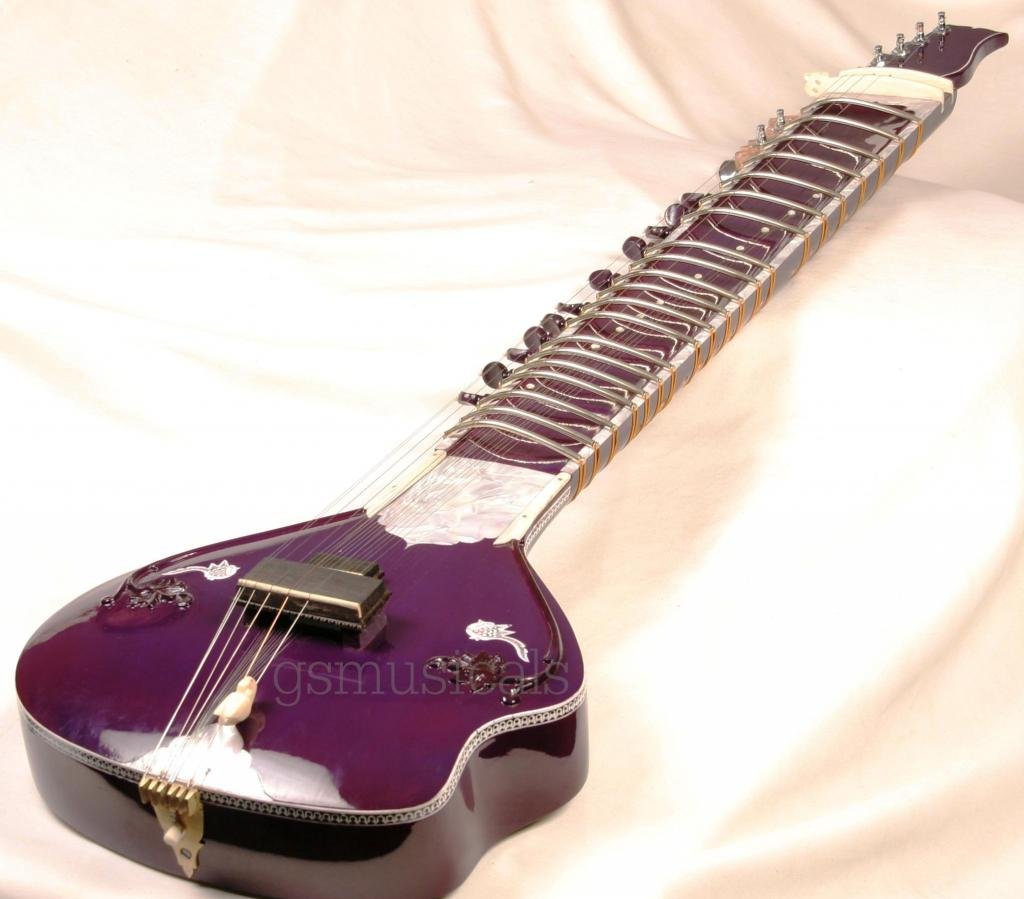 SITAR ULTRA PRO ELECTRIC STUDIO FUSION CORAL ACOUSTIC WITH FIBERGLASSCASE CA