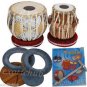 TABLA DRUMS SET~PROFESSIONAL 2.5 KG BRASS BAYAN~SHESHAM WOOD DAYAN~BHAJAN~KIRTAN