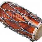 DHOLAK DRUM~ROPE+BOLT TUNED~SHEESHAM WOOD~DHOLAKI~DHOL~NAAL~USE IN BHAJAN~KIRTAN
