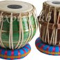 TABLA DRUM SET~GREEN COLOR BRASS BAYAN 2.5 KG.~SHESHAM WOOD DAYAN~PRC EHS