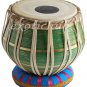TABLA DRUM SET~GREEN COLOR BRASS BAYAN 2.5 KG.~SHESHAM WOOD DAYAN~PRC EHS