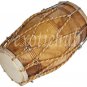 SPECIAL DHOLAK DRUM ROPE + BOLT TUNED~NATURAL WOOD COLOR POLISH~SPECIAL SKIN