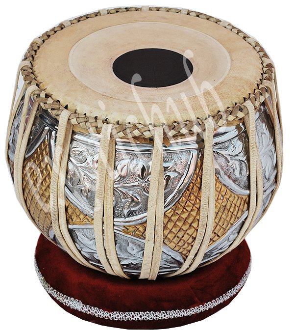 DESIGNER BRASS TABLA DRUM SETDOUBLE COLORCAN PLAY WITH SITAR, TANPURA