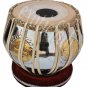 BUY TABLA DRUM SET~BRASS SWASTIC/SHREE DESIGN BAYAN~SHESHAM WOOD DAYAN