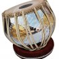 BUY TABLA DRUM SET~BRASS SWASTIC/SHREE DESIGN BAYAN~SHESHAM WOOD DAYAN