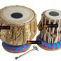 TABLA DRUMS~DESIGNER GOLDEN BRASS 2.5 KG BAYAN~SHEESHAM DAYAN~PROFESSIONAL SET