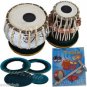 CONCERT QUALITY COPPER TABLA DRUMS~5 KG BAYAN~SHEESHAM WOOD DAYAN~PRC EHS