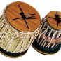 DHAMA SET~DESIGNER BRASS DRUM 4 KG~SHEESHAM WOOD TABLA~SIKH JORI~PAKHAWAJ JODI