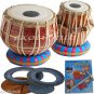 TABLA DRUMS SET~RED BRASS 2.5KG BAYAN~SHESHAM WOOD DAYAN~HAMMER/ CUSHION/COVER