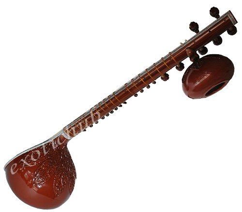 DOUBLE TUMBA SITAR~RAVI SHANKAR STYLE WITH FIBER BOX~PROFESSIONAL QUALITY