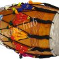 BUY MANGO WOOD PUNJABI BHANGRA DHOL DRUM~WITH PLAYING STICKS AND DECORATION PART