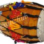 BUY MANGO WOOD PUNJABI BHANGRA DHOL DRUM~WITH PLAYING STICKS AND DECORATION PART