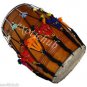 BUY MANGO WOOD PUNJABI BHANGRA DHOL DRUM~WITH PLAYING STICKS AND DECORATION PART