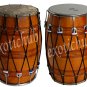 NEW PUNJABI BHANGRA DHOL DRUM~MANGO WOOD~WITH PLAYING STICKS AND DECORATION PART