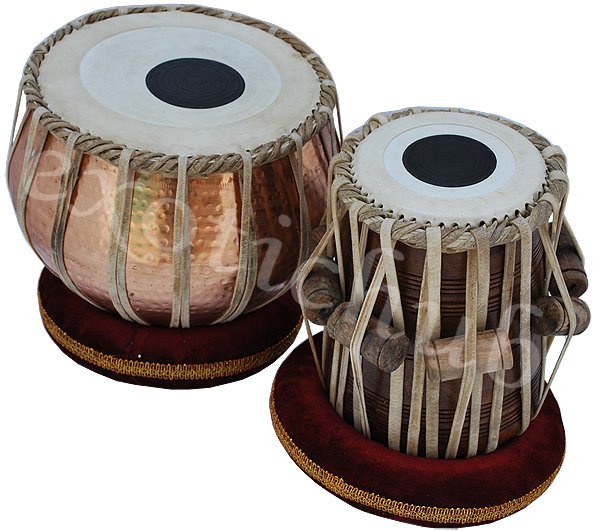 TABLA DRUM SET~COPPER 5KG HAMMERED BAYAN~SHESHAM WOOD DAYAN~TABLA EHS