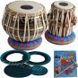 BRASS TABLA DRUM SET~BLACK PAINTED DESIGNER BAYAN~CAN PLAY WITH HARMONIUM, SITAR