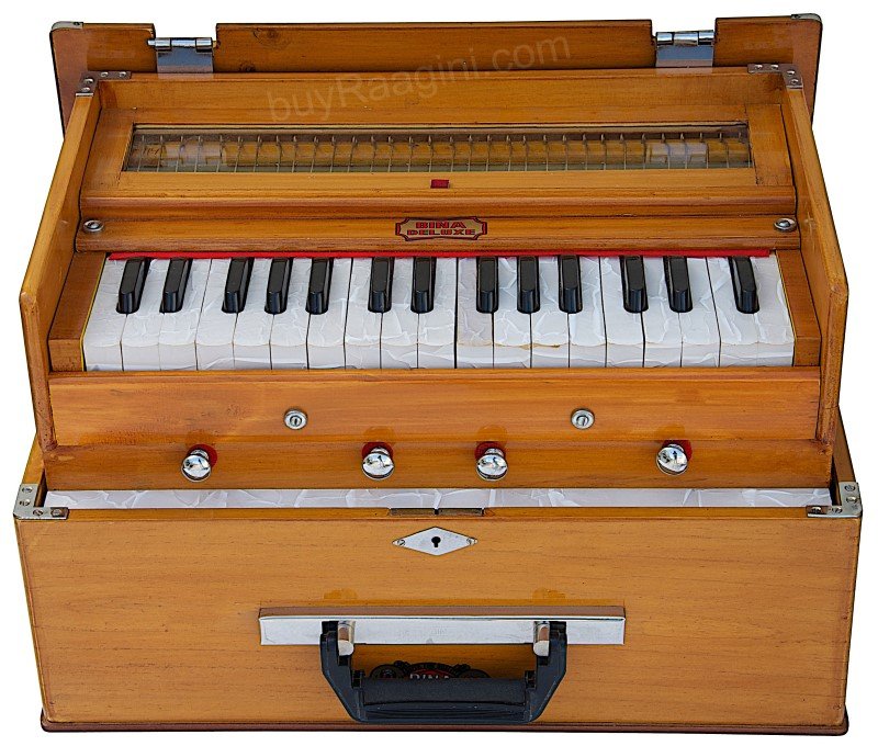 HARMONIUM BINA NO.23 B DELUXE SMALL FOLDING/TEAK COLOR/32 KEY/2½/BAG/BOOK/DAA2