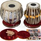 TABLA DRUM SET/MAHARAJA™ GULAB FLOWER DESIGN BRASS BAYAN 3.5KG/SHISHAM DAYAN/CEJ