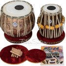 TABLA SET MAHARAJA™/GANEESHA FLOWER DESIGN COPPER BAYAN 3.5KG/SHEESHAM DAYAN/CHA