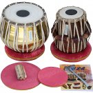 TABLA SET MAHARAJA™ GOLDEN/BRASS BAYAN 3KG/SHEESHAM DAYAN/CUSHIONS/USA RTN/CH