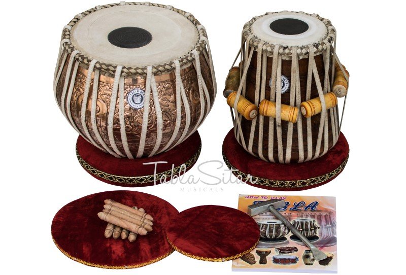 TABLA SET/MAHARAJA&acirc;�&cent; CONCERT GANESHA DESIGNER/COPPER BAYAN 4KG/SHEESHAM DAYAN/CJD