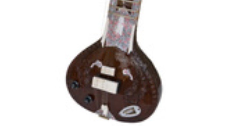 MAHARAJA&acirc;�&cent; STUDIO ELECTRIC SITAR/FLOWER DESIGN/MAHOGANY COLOR/INDIAN/MIZRAB/ACH-2