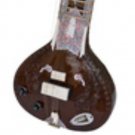 MAHARAJA™ STUDIO ELECTRIC SITAR/FLOWER DESIGN/MAHOGANY COLOR/INDIAN/MIZRAB/ACH-2