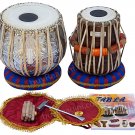 TABLA SET/MAHARAJA™/FLORAL CHROME COPPER BAYAN 3KG/SHEESHAM DAYAN/INDIAN/BAG-BEA