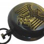 GERMANY KRIEGSMARINE ART GERMAN ROSE HEAVY BRASS COMPASS with LEATHER CASE