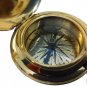 POLISHED BRASS GERMANY KRIEGSMARINE ART GERMAN ROSE HEAVY BRASS COMPASS w LEATHER CASE