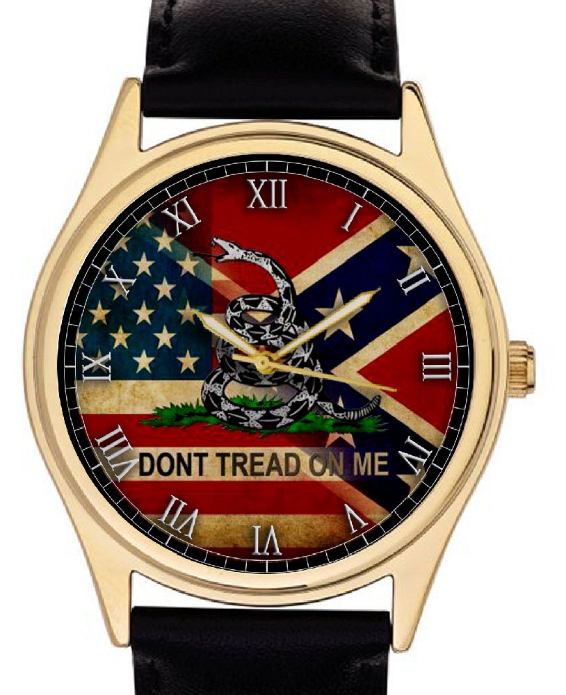 DON'T TREAD ON ME! Confederate Flag Southern Pride Vintage Americana Art Collectible Wrist Watch