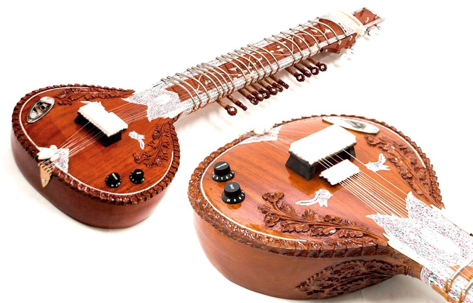 LEFTHANDED LEFTY CARVED ROSEWOOD FUSION OF ACOUSTIC SITAR & ELECTRIC
