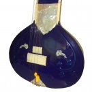 STUNNING ELECTRIC BLUE ROCK FUSION INDIAN ACOUSTIC-ELECTRIC COLLECTORS SITAR
