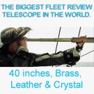 GIGANTIC 40-INCH 32x VINTAGE BRASS & LEATHER FLEET REVIEW ADMIRALTY TELESCOPE