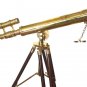 CLASSIC GILBERT LONDON 18-INCH DOUBLE TELESCOPE IN HEAVY BRASS + ROSEWOOD TRIPOD