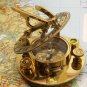 SUPERB QUALITY CALIBRATION WEST LONDON BRASS 3" SUNDIAL COMPASS w LIQUID LEVEL
