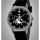 CLASSIC APACHE AH-64 ATTACK HELICOPTER US ARMY SILHOUETTE ART WRIST WATCH, MINT!