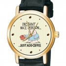 INSTANT NICE PERSON -  JUST ADD COFFEE! VINTAGE ZIGGY COMIC ART WRIST WATCH