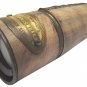 ANTIQUE STYLE 18-INCH ARMY SCOUT REGIMENT SPYGLASS BRASS LEATHER FIELD TELESCOPE