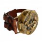 400-YEAR-OLD WRIST WATCH CONCEPT, STEAMPUNK ART BRASS SUNDIAL COMPASS TIMEPIECE
