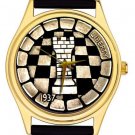 VINTAGE CHEQUERED CHESS MEDALLION ART ROOK 40 mm COLLECTIBLE WRIST WATCH VINTAGE CHEQUERED CHESS MEDALLION ART ROOK 40 mm COLLECTIBLE WRIST WATCH