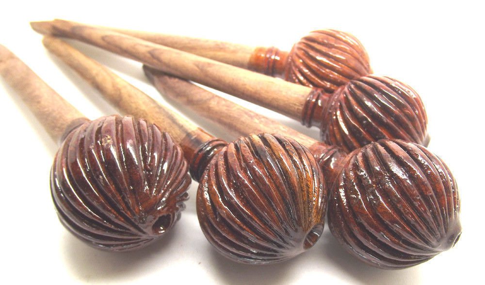 SITAR MAIN PEGS IN ROSEWOOD. FULL 7 PIECE TRADITIONAL SPIRAL MOTIF READY TO FIT
