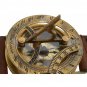VINTAGE STOCK STEAMPUNK SUNDIAL COMPASS WRIST WATCH w BUFFALO LEATHER BRACELET