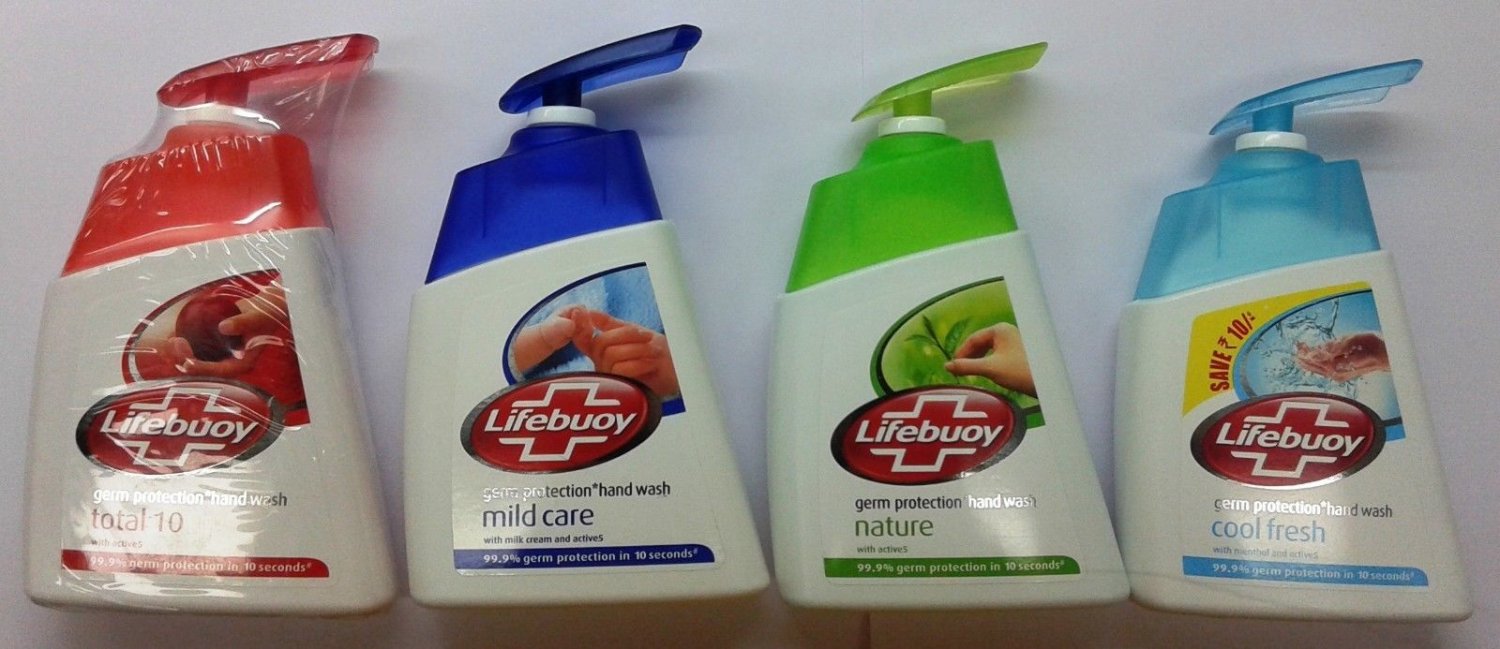Lifebuoy Hand Wash 215 ML Total 10/Mild Care/Nature/Cool Fresh