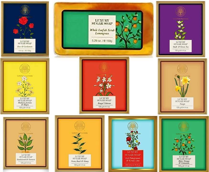 Forest Essential Bath & Body Hand Made Clear Sugar Soaps 10 Variants 125 Gm Each